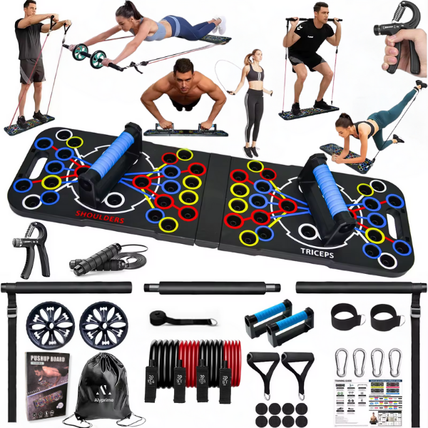 Foldable Push Up Board, 34-In-1 Multifunction Home Workout Equipment for Upper Body Strength Training