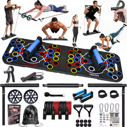 Foldable Push Up Board, 34-In-1 Multifunction Home Workout Equipment for Upper Body Strength Training