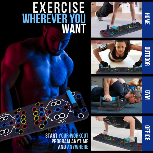 Foldable Push Up Board, 34-In-1 Multifunction Home Workout Equipment for Upper Body Strength Training