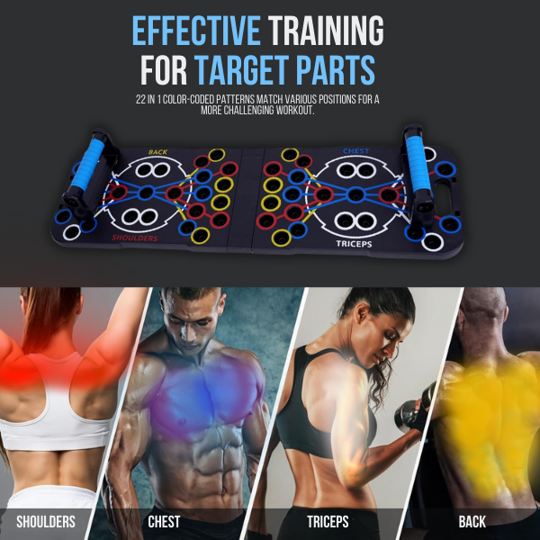 Foldable Push Up Board, 34-In-1 Multifunction Home Workout Equipment for Upper Body Strength Training