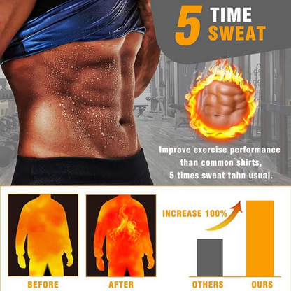 Alyprime Men's Sauna Suit Shirt - Heat Trapping Sweat Compression Vest, Shapewear Top, Gym Exercise Versatile Shaper Jacket