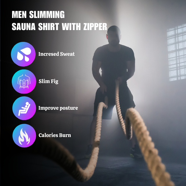 Alyprime Men's Sauna Suit Shirt - Heat Trapping Sweat Compression Vest, Shapewear Top, Gym Exercise Versatile Shaper Jacket
